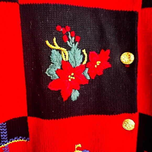 Tabi International Christmas Sweater Cardigan Holiday L - Picture 5 of 7